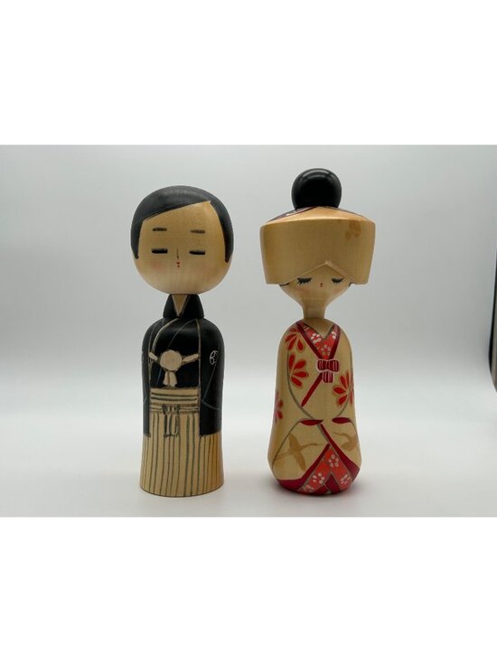 Hajime Miyashita Other - Vintage Hajime Miyashita Creative Sosaku Kokeshi Doll Wedding Set Bride Groom